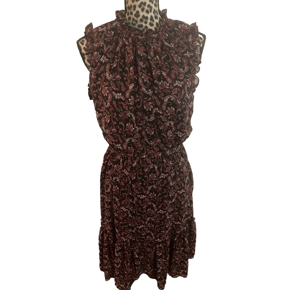 Sam Edelman Dress XL Midi Multi Color Paisley Boho Casual Hippie Summer 38L X 20